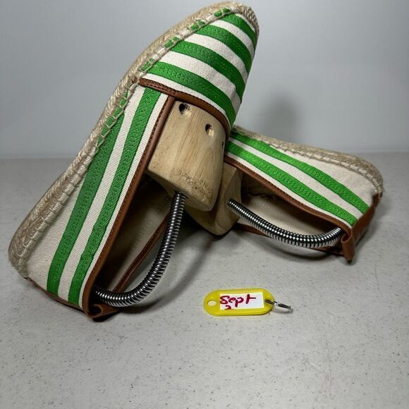 KATE SPADE NEW YORK LIDO sparkle striped lace up espadrilles flats shoes 8 M - Picture 1 of 8